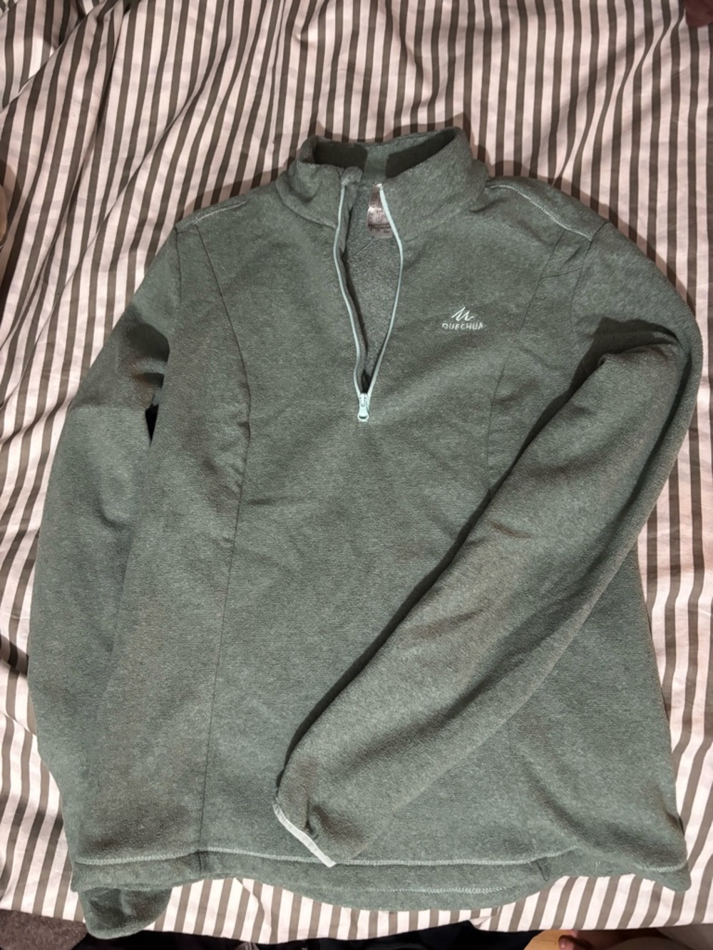 Quechua Women’s Quarter-Zip Fleece Sweater - Sage Green